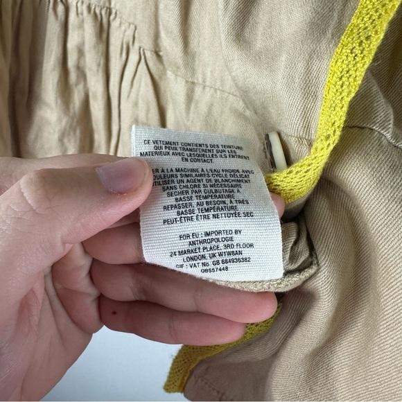 Hei Hei Anthropologie Tan Anorak Button Front Hooded Jacket Size Medium - Picture 6 of 7